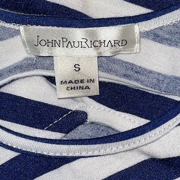 JohnPaulRichard Blue & White Striped Print Sleeveless Summer dress Sz. S - Picture 11 of 11